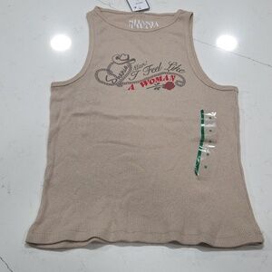 Shania Twain Stylish Beige Tank Top Sz M New With Tags